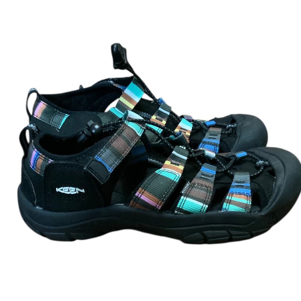 KEEN Newport H2 Sandals Youth 4 Black Multicolor Water Hiking Shoes EU 36